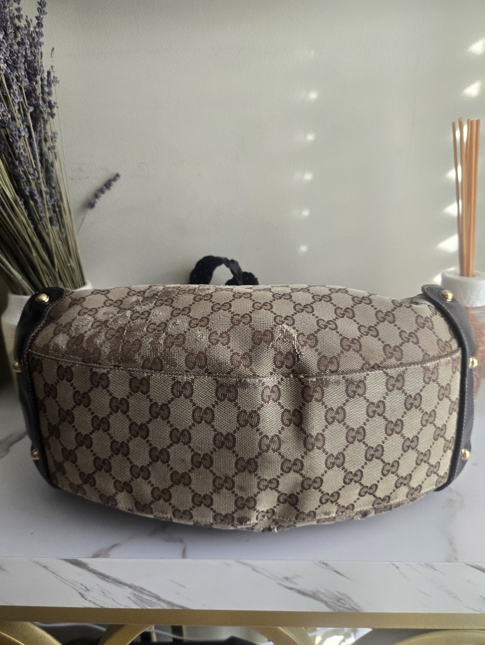 ⚠️COA⚠️Gucci Pelham Brown Monogram GG Canvas Tote Bag Fair Cindition - Picture 10 of 16
